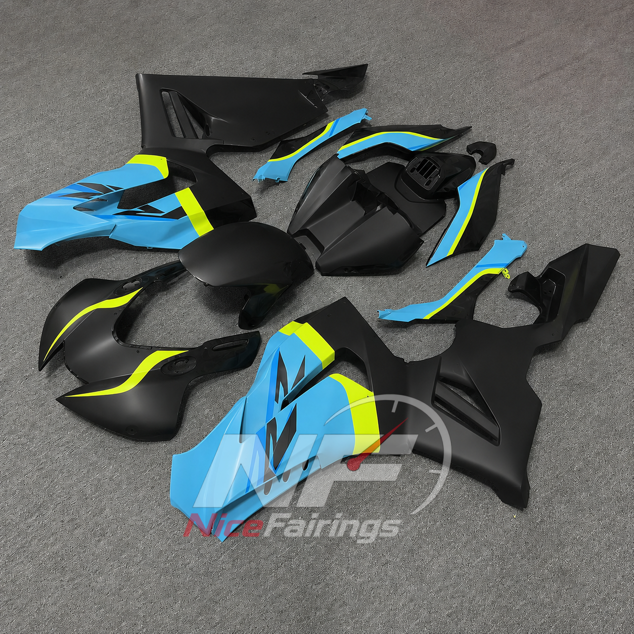 Cyan Black Neon Yellow ABS fairing kit for Honda CBR1000RR-R 2020-2023, design D67-P35 - image 3