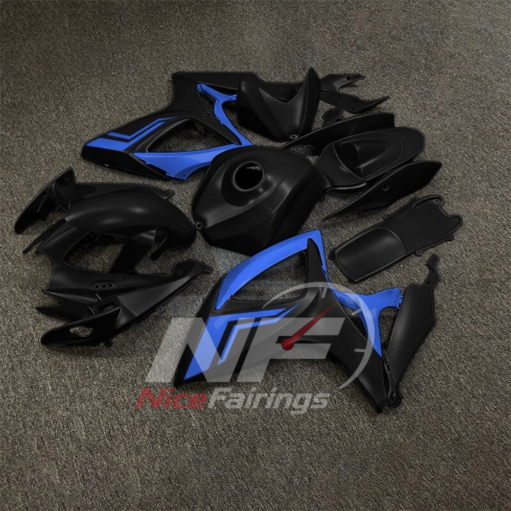 For Suzuki GSX-R600 GSX-R750 K6 2006-2007 Sportbike Fairing Set Black Gray Custom Painted Plastics | NiceFairings - side angle image