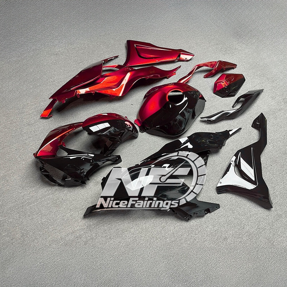 For Kawasaki ZX6R 636 2024-2025 Painted Motorcycle Bodywork Grey Red Tank Cover | NiceFairings - side angle image