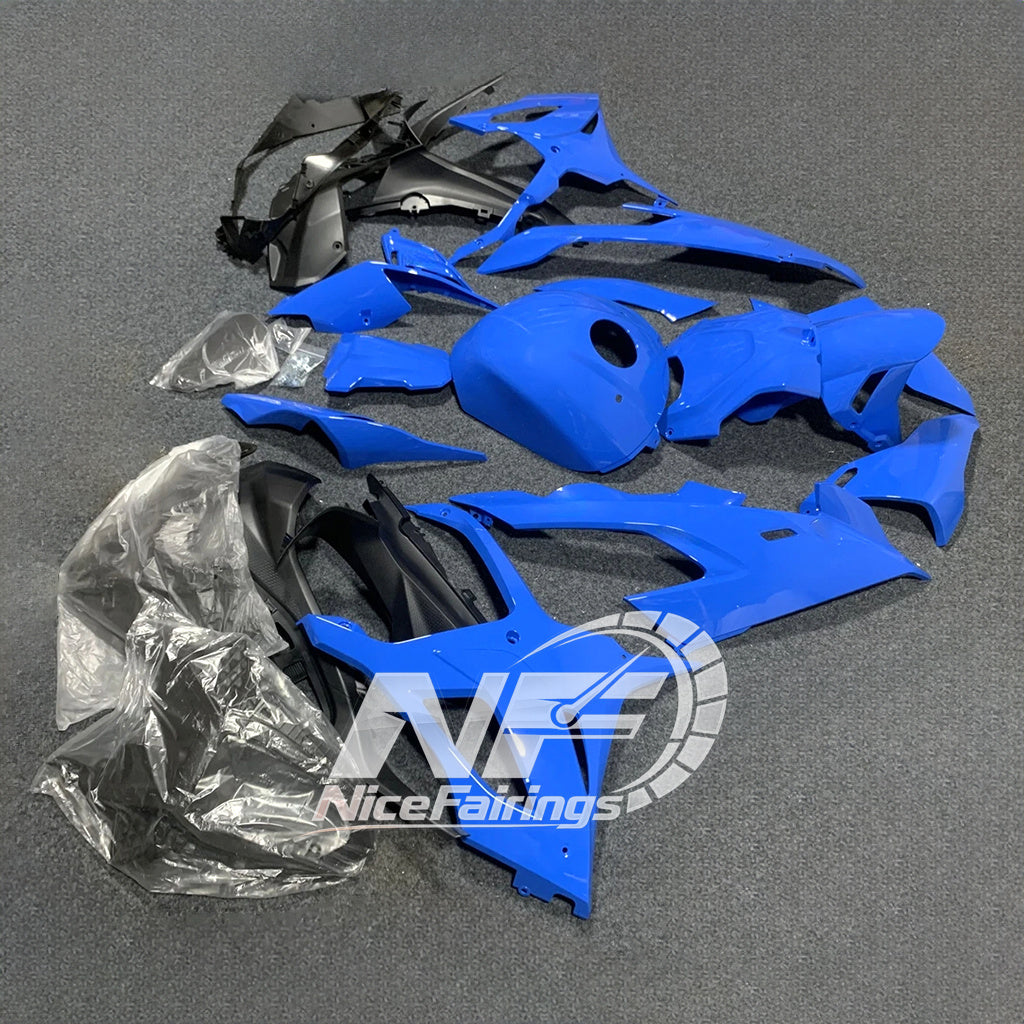For BMW S1000RR 2019-2022 Gloss Black Custom Fairings, ABS Replacement Plastics Full Body Kit | NiceFairings - side angle image