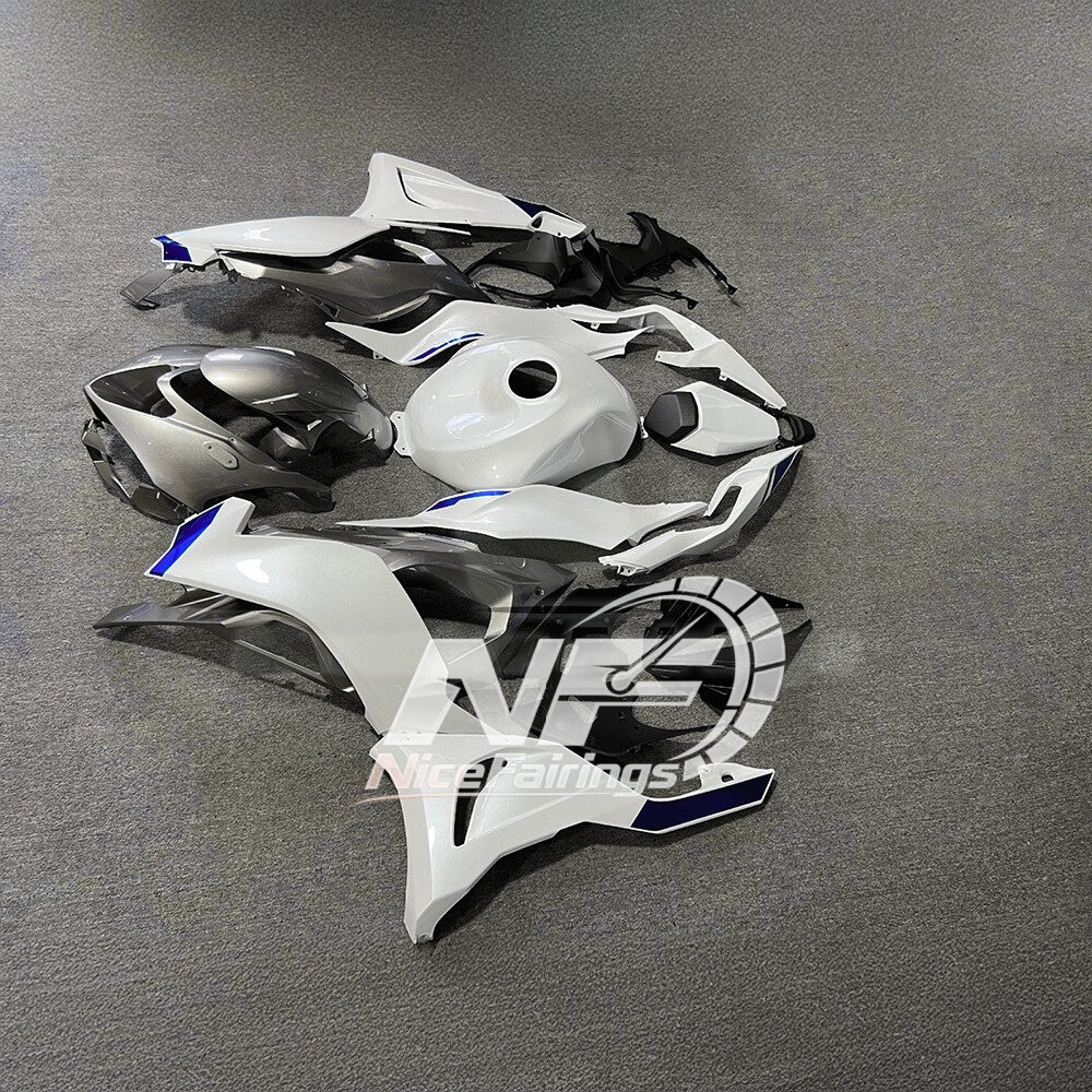 For Kawasaki Ninja ZX6R 636 2024-2025 Sportbike Plastics Gloss White Tank Cover | NiceFairings - side angle image