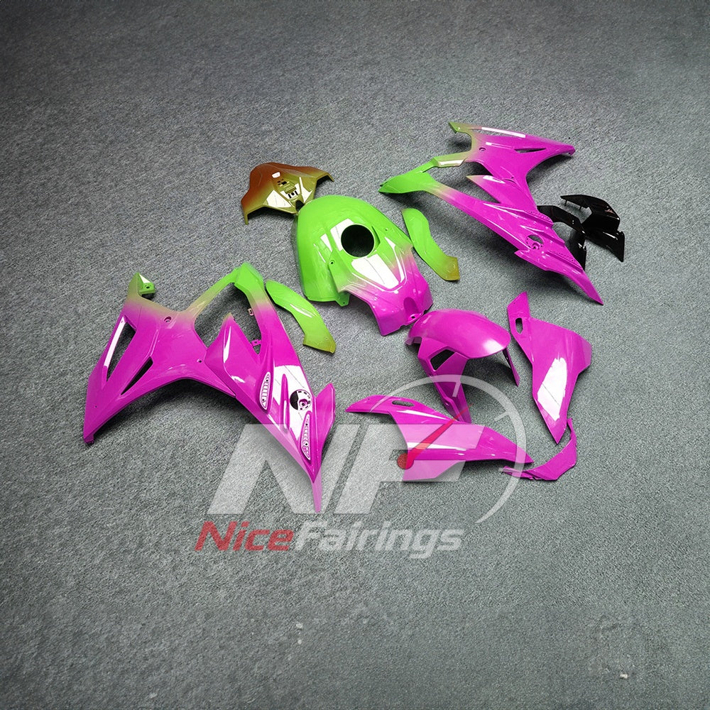 For BMW S1000RR 2023-2024 Pink Black ABS Fairing Kit with Painted Bodywork and Replacement Panels | NiceFairings - side angle image