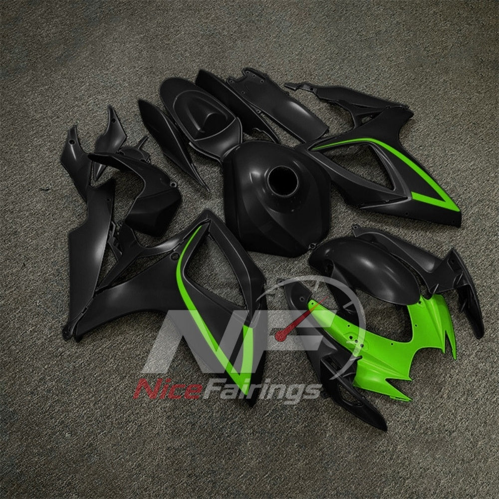 For Suzuki GSXR600 GSXR750 K6 2006-2007 Motorcycle Fairing Kit Black Gray Body Panels | NiceFairings - side angle image