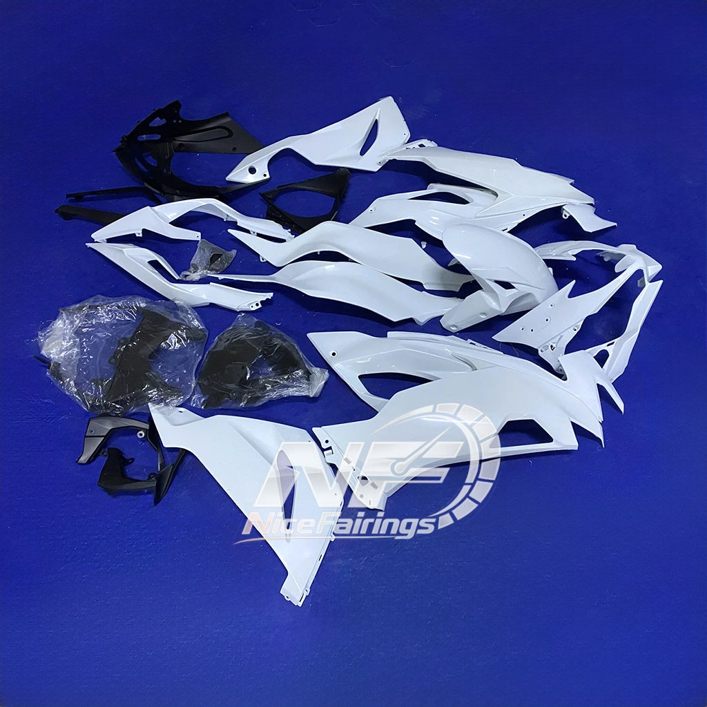 Ninja ZX6R 636 2019-2023 Sportbike Plastics Gloss White | NiceFairings - side angle image