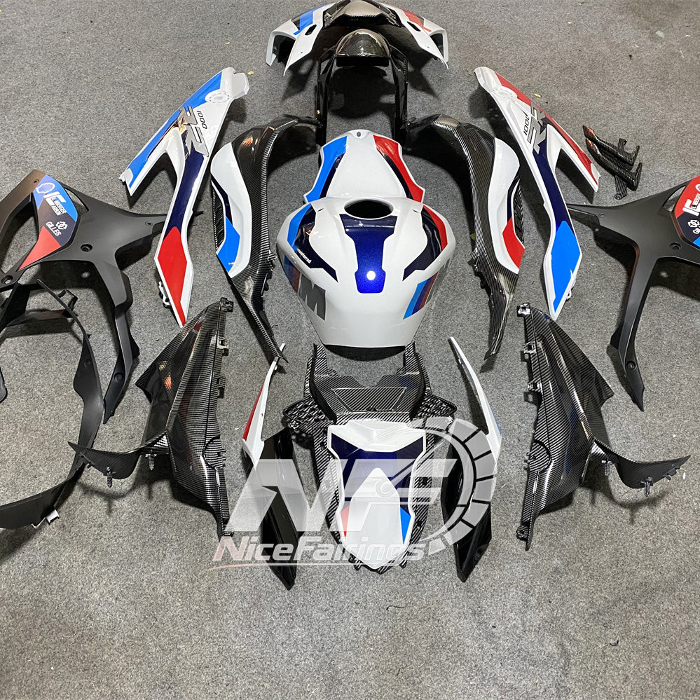 For BMW S1000RR 2019-2022 Blue Silver Premium Edition Custom Painted ABS Body Kit For Street Or Track | NiceFairings - side angle image