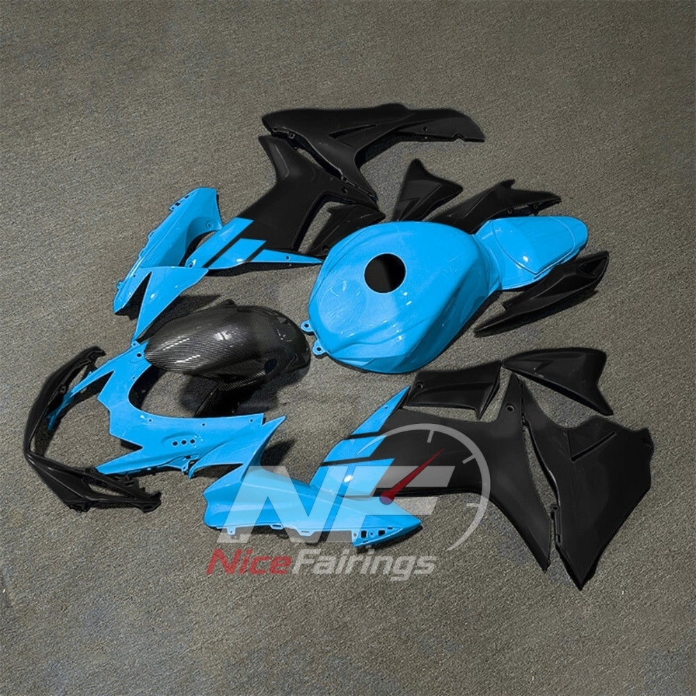For Suzuki GSX-R600 GSX-R750 K11 2011-2016 Custom Fairings Black Blue ABS Sportbike Plastics | NiceFairings - side angle image