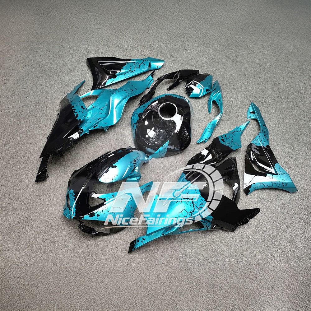 For Kawasaki ZX-6R 636 2024-2025 Replacement Fairing Set Matte Black Special Edition | NiceFairings - side angle image