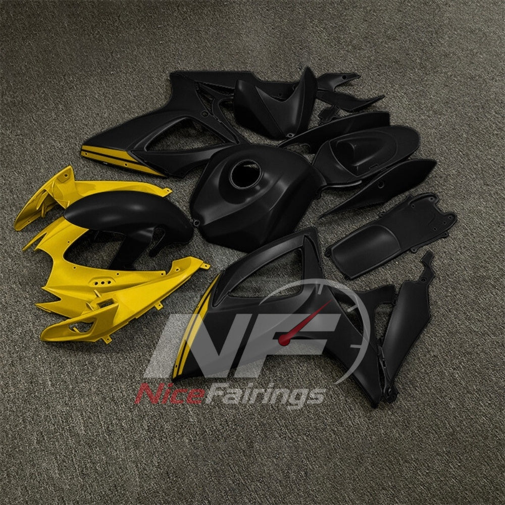 For Suzuki GSXR600 GSXR750 K6 2006-2007 ABS Fairing Kit Black Gray Painted Bodywork | NiceFairings - side angle image