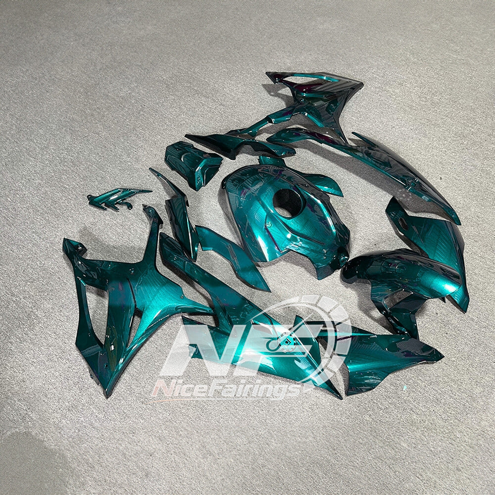 For BMW S1000RR 2019-2022 Stealth Black Custom Painted ABS Body Kit With Tank Cover | NiceFairings - side angle image
