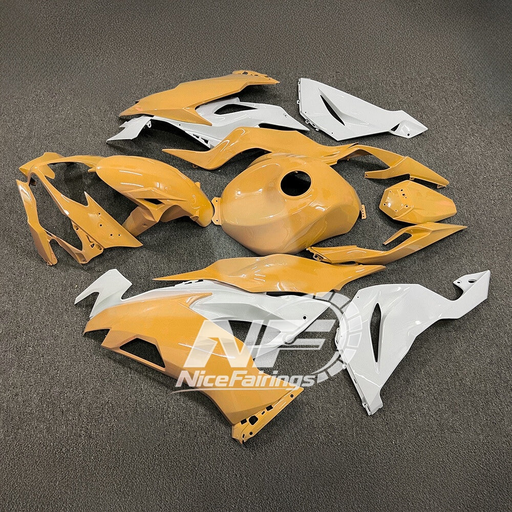 Kawasaki ZX6R 636 Custom Painted ABS Body Kit White Blue Tank Cover | NiceFairings - side angle image