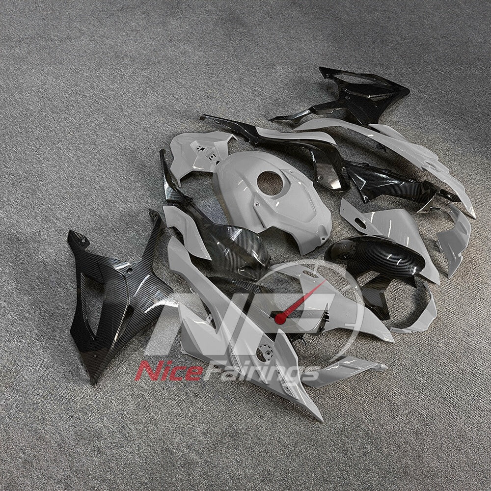 For BMW S1000RR 2023-2024 Red Black Motorcycle Fairing Kit with Aftermarket Body Panels | NiceFairings - side angle image