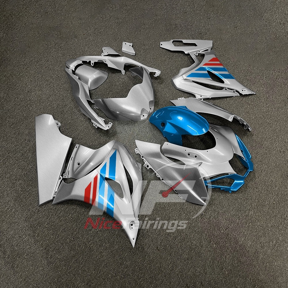 For Suzuki GSX-R1000 K17 2017-2026 Custom Fairings Blue Black ABS Sportbike Plastics | NiceFairings - side angle image