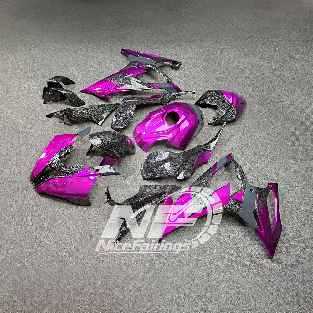 For BMW S1000RR 2019-2022 Lime Yellow Elite Edition ABS Fairing Kit, Custom Painted Motorcycle Bodywork | NiceFairings - side angle image