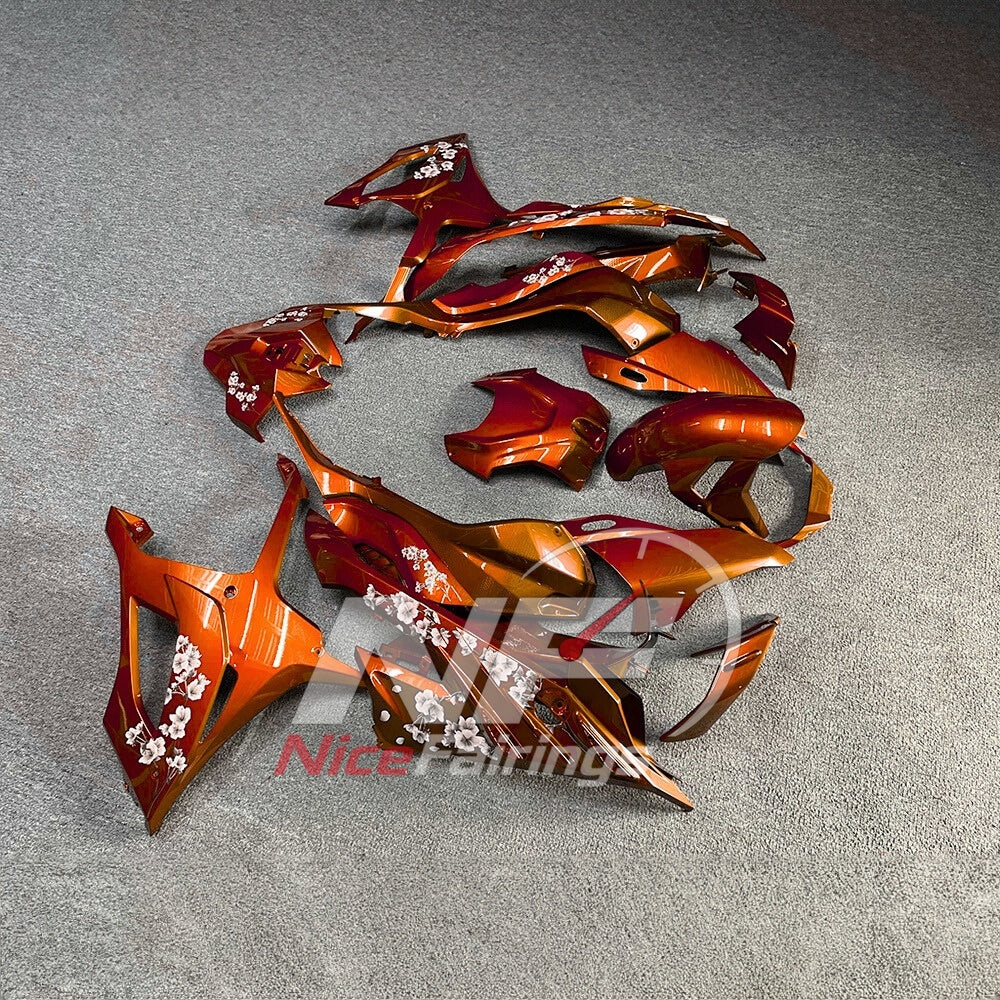 For BMW S1000RR 2023-2024 Orange Black Painted ABS Fairings with Complete Replacement Bodywork | NiceFairings - side angle image