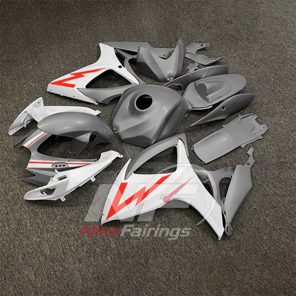 For Suzuki GSXR600 GSXR750 K6 2006-2007 ABS Body Kit Gray Black Street Track Fairings | NiceFairings - side angle image