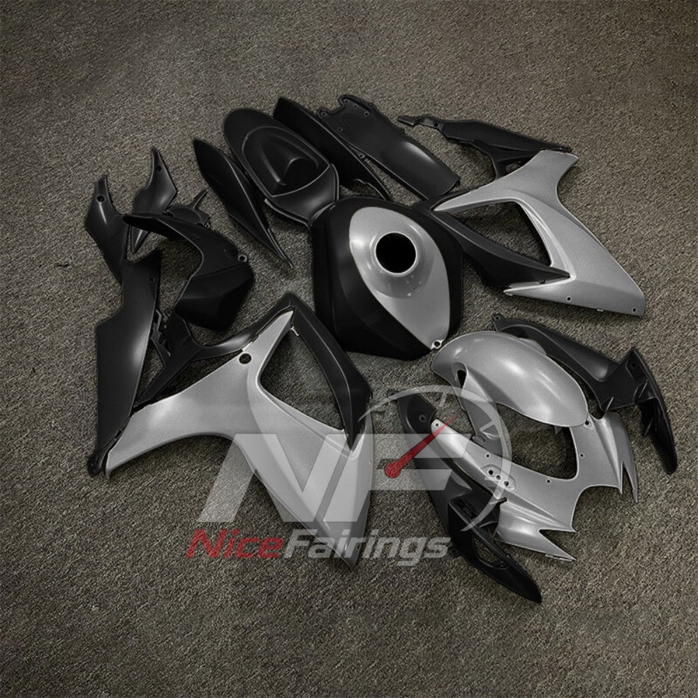 For Suzuki GSX-R600 GSX-R750 K6 2006-2007 Sportbike Fairing Set Gray Custom Painted Plastics | NiceFairings - side angle image