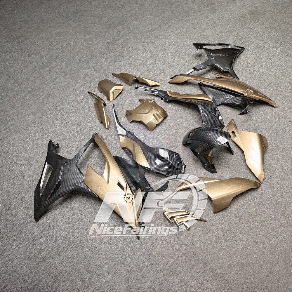For BMW S1000RR 2019-2022 Gloss Black Custom Painted ABS Body Kit With Tank Cover | NiceFairings - side angle image