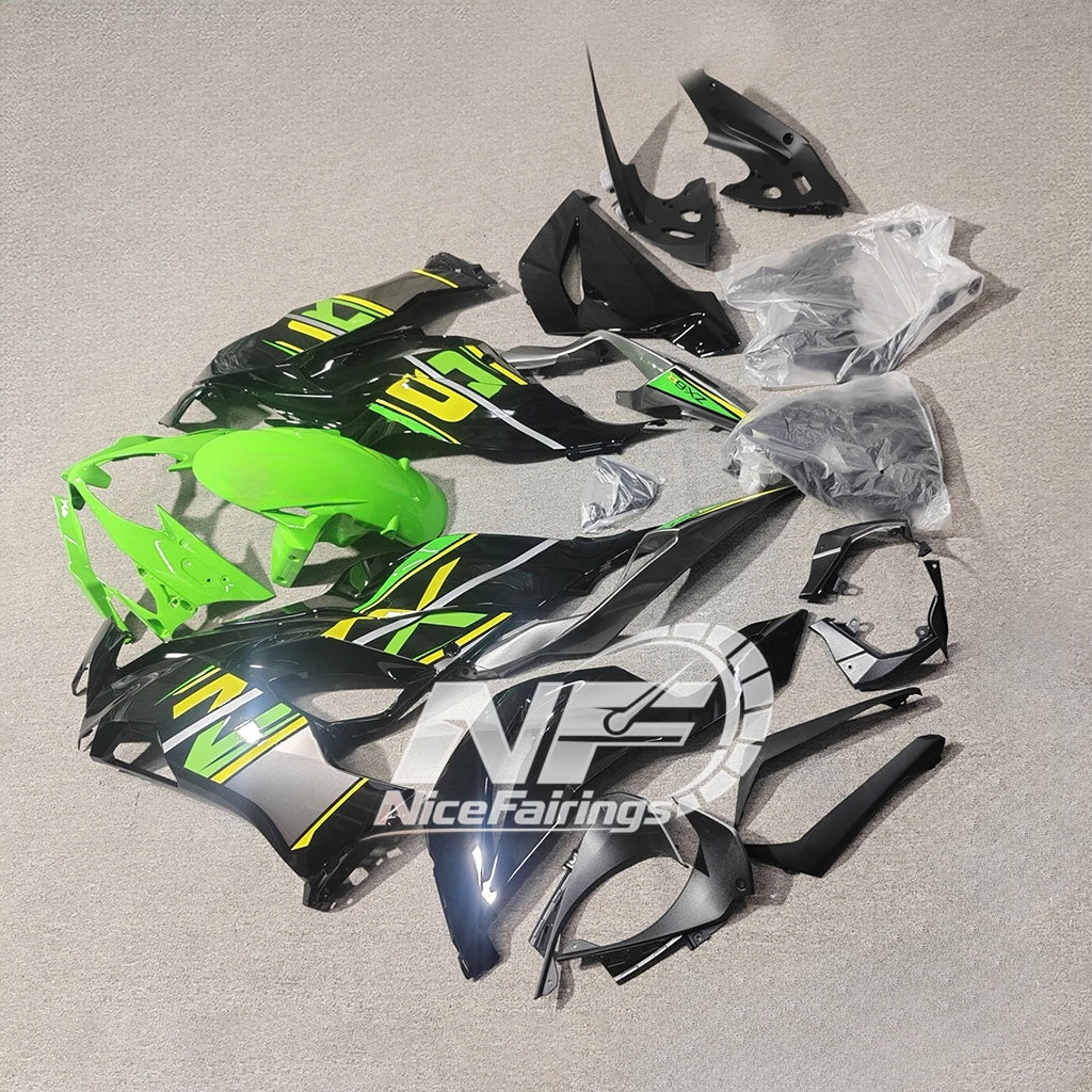 Kawasaki Ninja ZX-6R 636 2019-2023 Custom Fairings White Blue | NiceFairings - side angle image