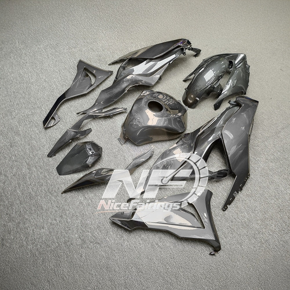 For Kawasaki ZX6R 636 Custom Painted ABS Body Kit White Blue Premium Edition | NiceFairings - side angle image