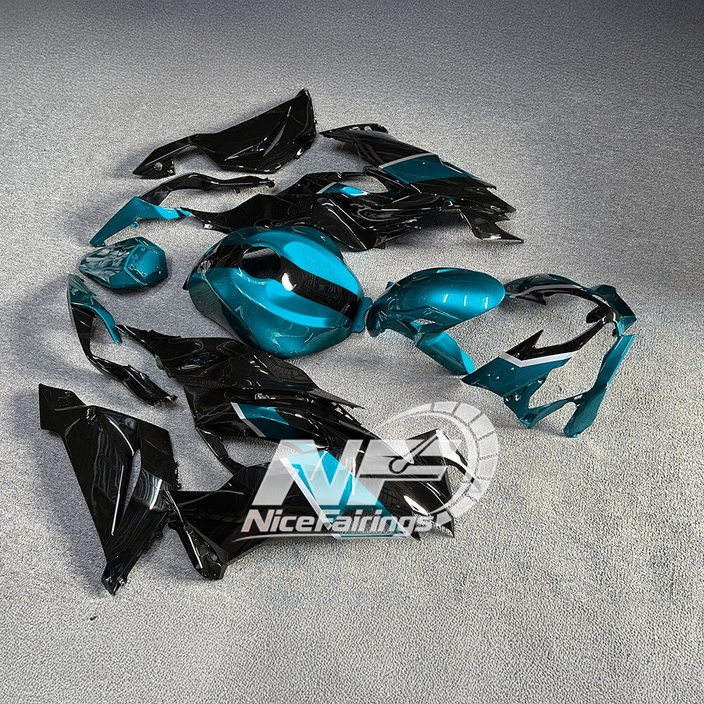 Kawasaki ZX-6R 636 2019-2023 Replacement Fairing Set Matte Black Tank Cover | NiceFairings - side angle image
