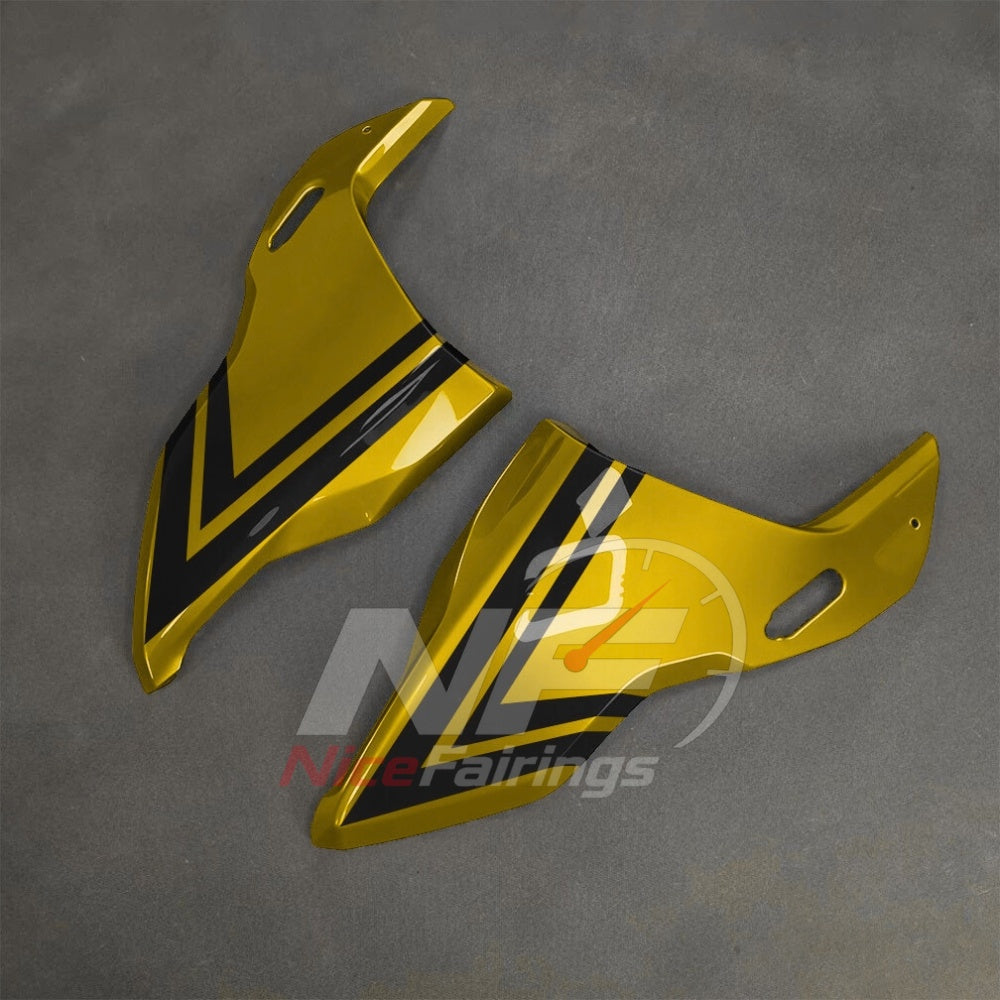 For BMW S1000RR 2025-2026 Yellow Black Custom Fairings with ABS Sportbike Plastics and Full Body Kit | NiceFairings - side angle image