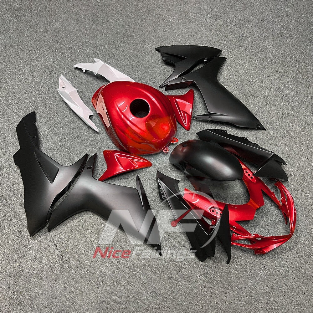 For Suzuki GSX-R600 GSX-R750 K11 2011-2016 Sportbike Fairing Set White Black Custom Painted Plastics | NiceFairings - side angle image