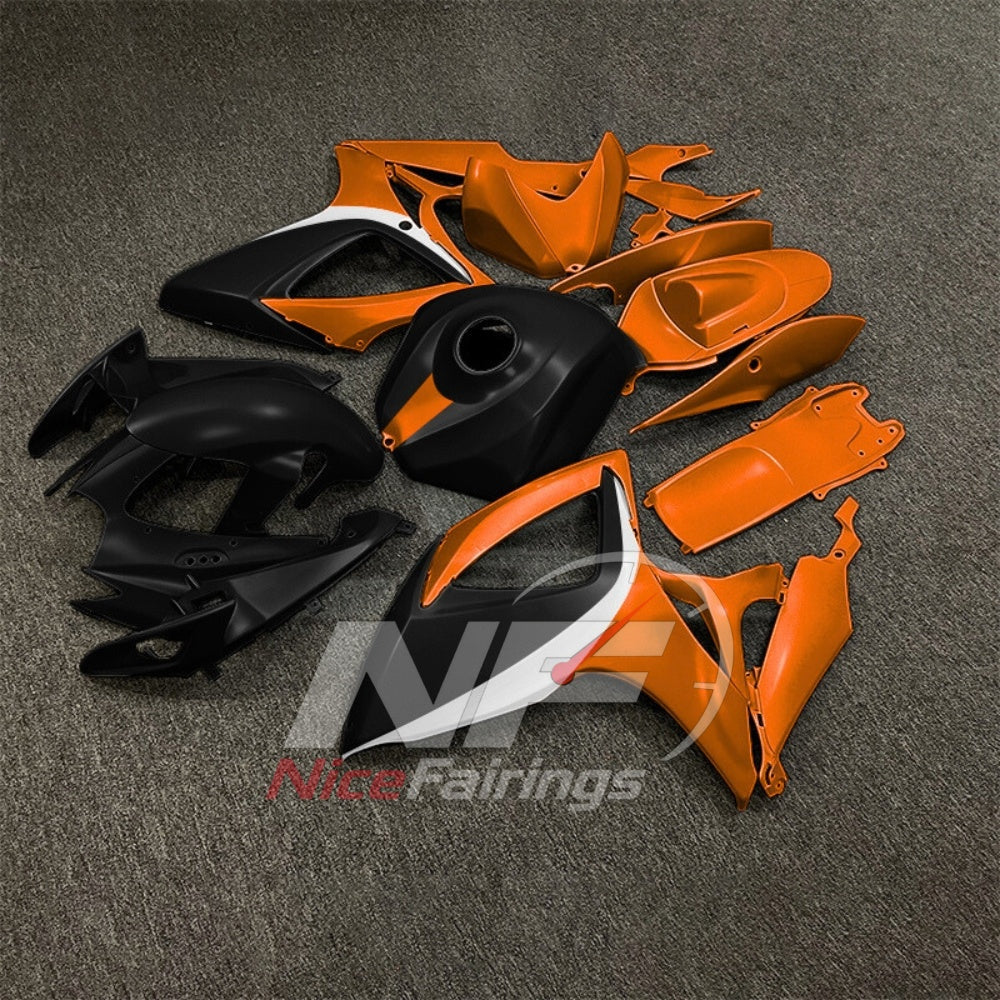 For Suzuki GSX-R600 GSX-R750 K6 2006-2007 Sportbike Fairing Set Black Gray Custom Painted Plastics | NiceFairings - side angle image