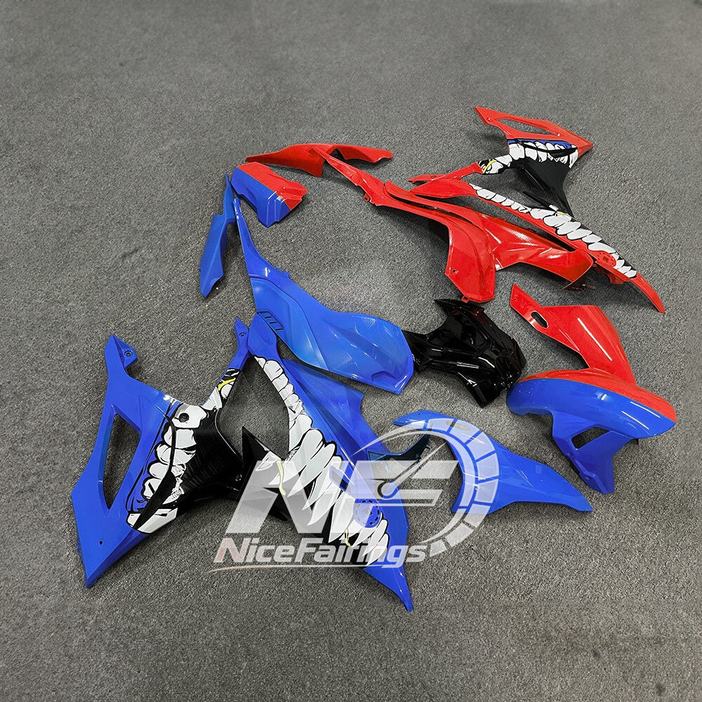 For BMW S1000RR 2019-2022 Silver Black Custom Fairings, ABS Replacement Plastics Full Body Kit | NiceFairings - side angle image