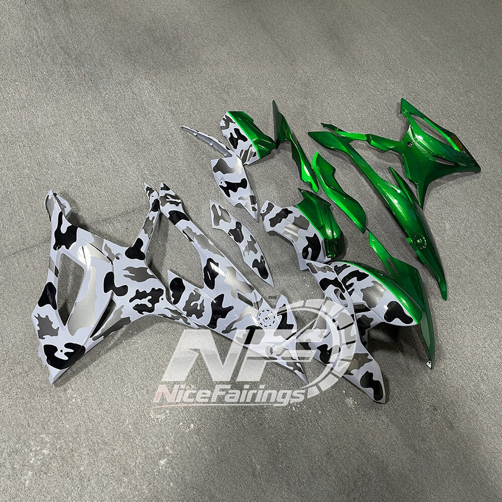 For BMW S1000RR 2019-2022 Tri Color Elite Edition ABS Fairing Kit, Custom Painted Motorcycle Bodywork | NiceFairings - side angle image