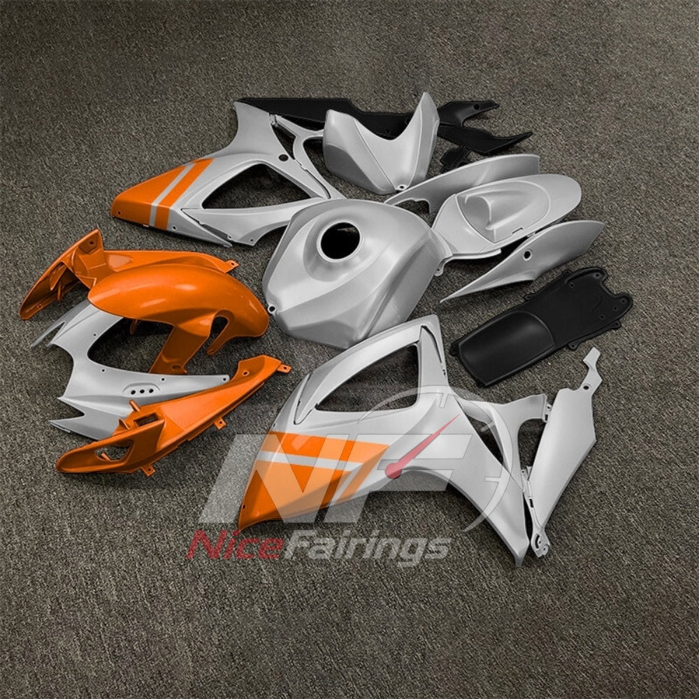 For Suzuki GSXR600 GSXR750 K6 2006-2007 Painted ABS Fairings Gray Black Complete Bodywork | NiceFairings - side angle image