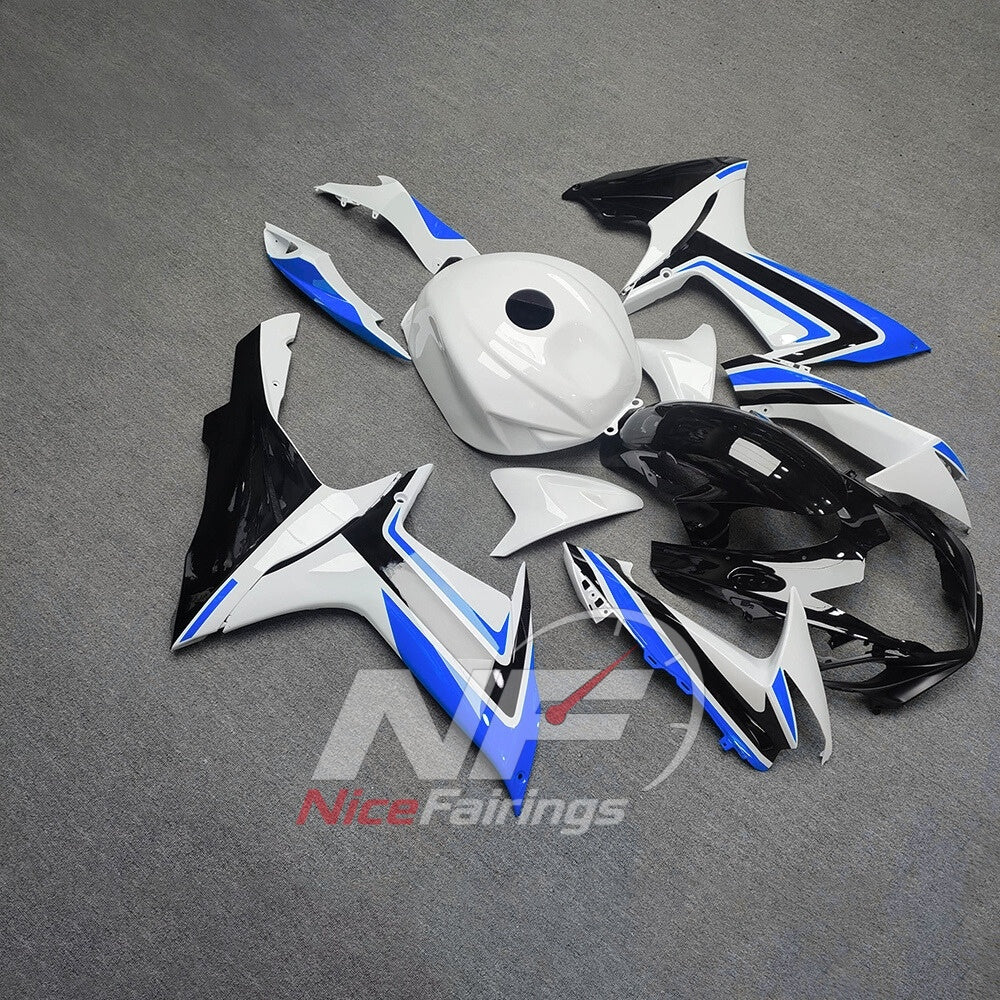 For Suzuki GSXR600 GSXR750 K11 2011-2016 Motorcycle Fairing Kit White Black Body Panels | NiceFairings - side angle image