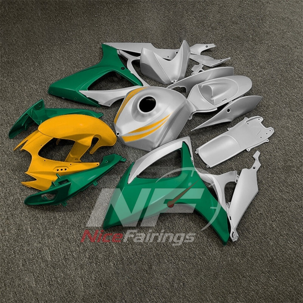 For Suzuki GSX-R600 GSX-R750 K6 2006-2007 Custom Fairings Gray Green ABS Sportbike Plastics | NiceFairings - side angle image