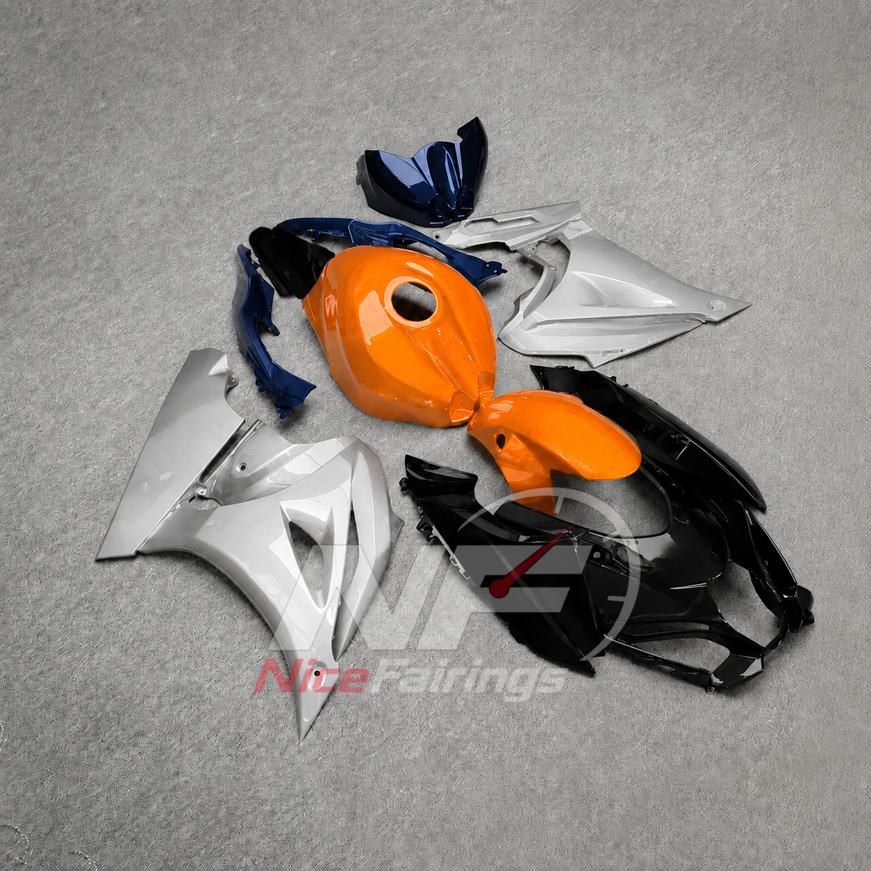 For Suzuki GSXR1000 K17 17-26 ABS Fairing Kit Orange Black Painted Bodywork | NiceFairings - side angle image