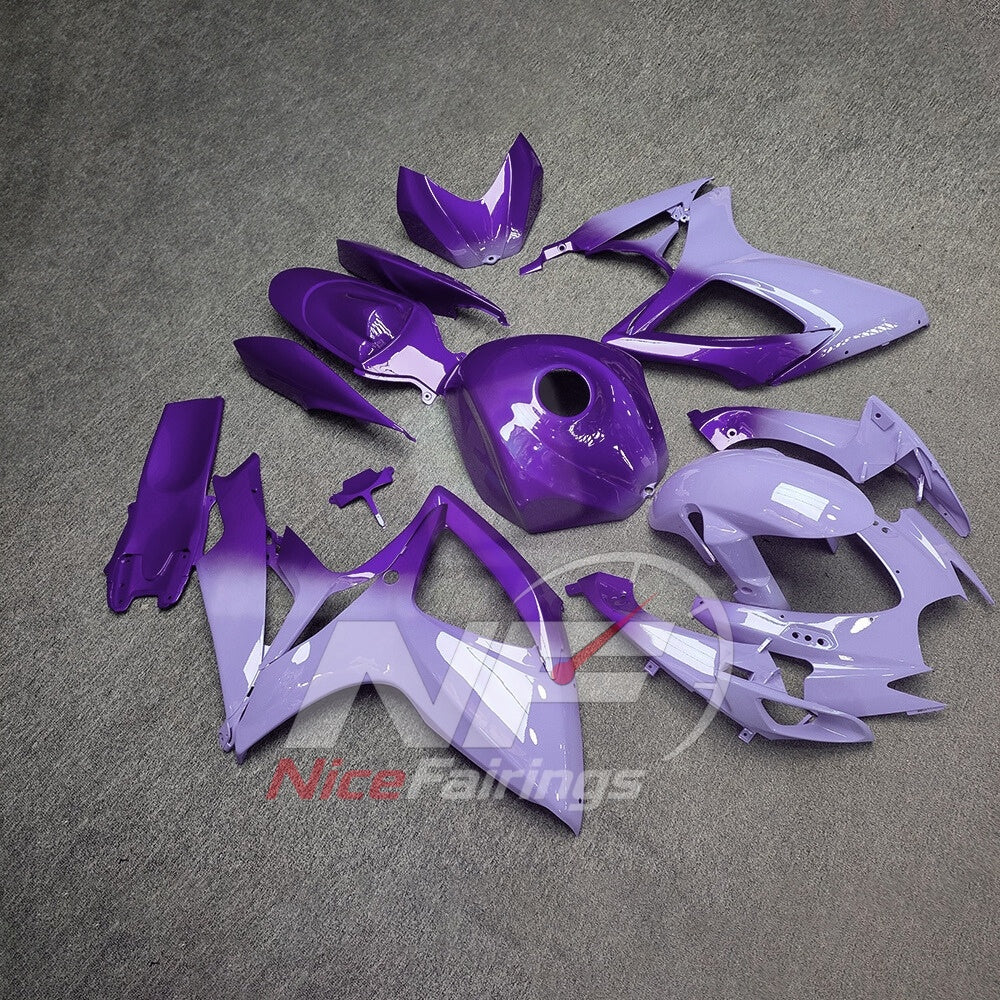 For Suzuki GSXR600 GSXR750 K6 2006-2007 Painted ABS Fairings Gray Purple Complete Bodywork | NiceFairings - side angle image