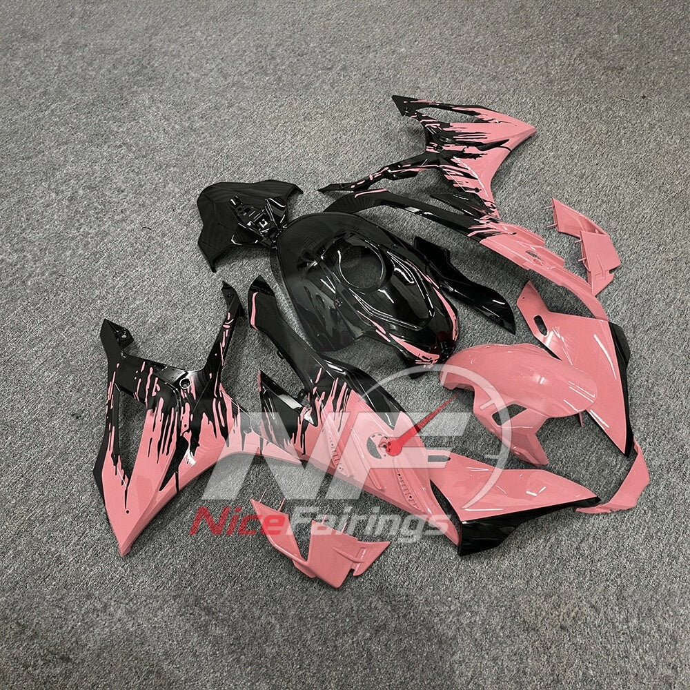 For BMW S1000RR 2023-2024 Red Black ABS Body Kit with Street and Track Fairing Panels | NiceFairings - side angle image