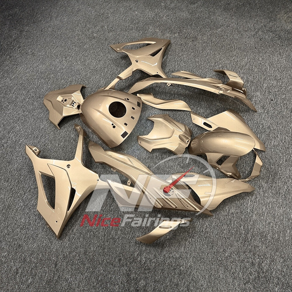 For BMW S1000RR 2023-2024 Yellow Black Painted ABS Fairings with Complete Replacement Bodywork | NiceFairings - side angle image