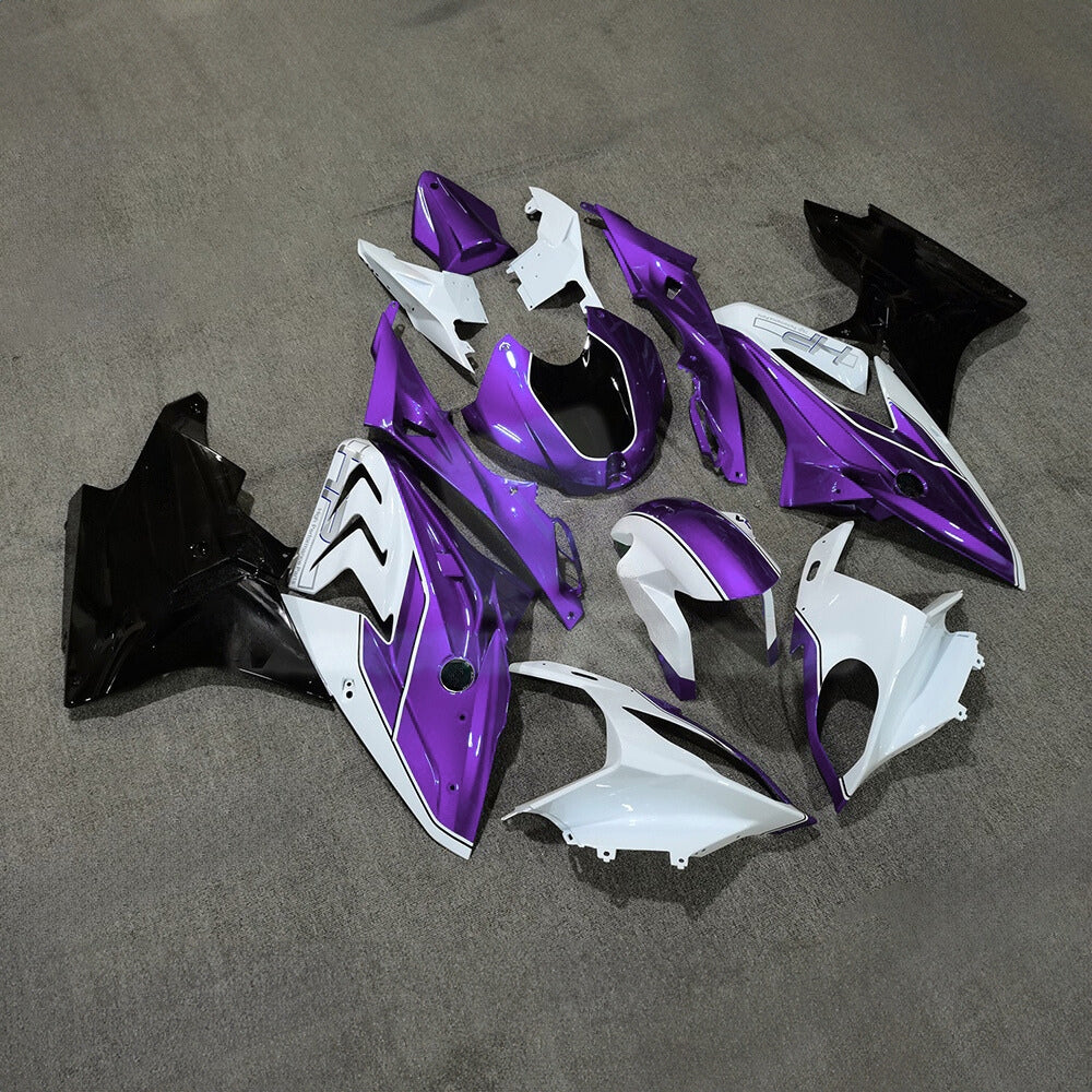 For BMW S1000RR 2017-2018 Blue White Standard No Tank Cover Full Fairing Kit, Painted ABS Motorcycle Plastics | NiceFairings - side angle image