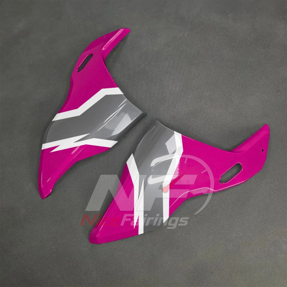 For BMW S1000RR 2025-2026 Pink Black Sportbike Fairing Set with Custom Painted Plastics | NiceFairings - side angle image