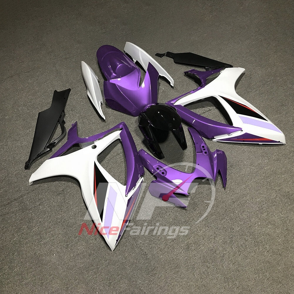 For Suzuki GSXR600 GSXR750 K6 2006-2007 Painted ABS Fairings Gray Black Complete Bodywork | NiceFairings - side angle image