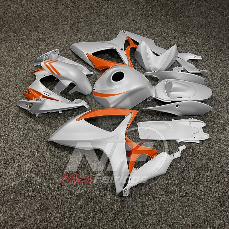 For Suzuki GSX-R600 GSX-R750 K6 2006-2007 Custom Fairings Gray Black ABS Sportbike Plastics | NiceFairings - side angle image