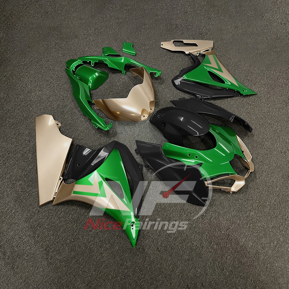 For Suzuki GSX-R1000 K17 2017-2026 Custom Fairings Green Black ABS Sportbike Plastics | NiceFairings - side angle image