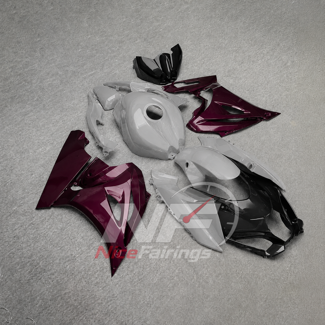 For Suzuki GSXR1000 K17 17-26 ABS Body Kit Pink Black Street Track Fairings | NiceFairings - side angle image