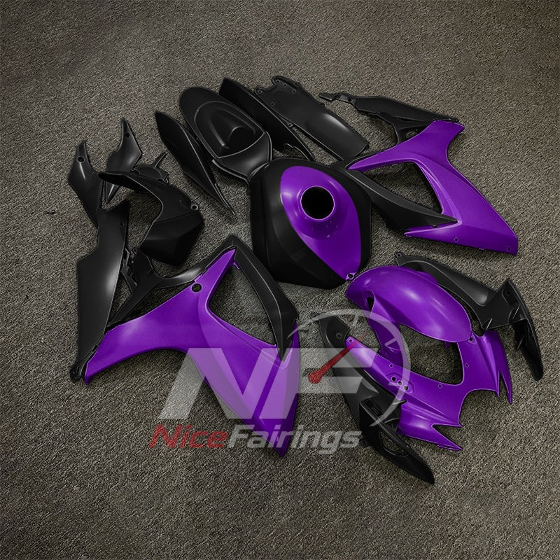 For Suzuki GSXR600 GSXR750 K6 2006-2007 Motorcycle Fairing Kit Black Gray Body Panels | NiceFairings - side angle image