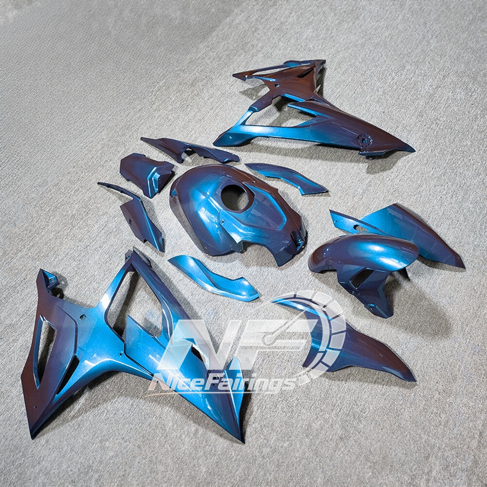 For BMW S1000RR 2019-2022 White Black Custom Fairings, ABS Replacement Plastics Full Body Kit | NiceFairings - side angle image