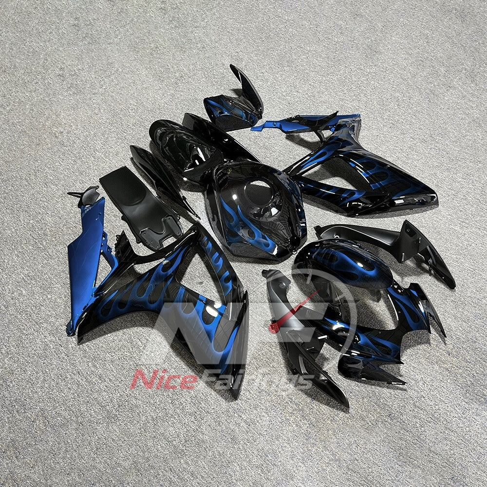 For Suzuki GSXR600 GSXR750 K6 2006-2007 ABS Body Kit Gray Black Street Track Fairings | NiceFairings - side angle image