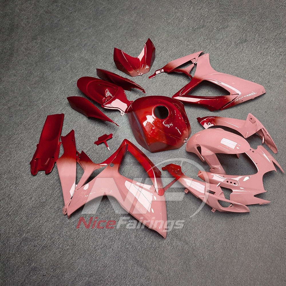 For Suzuki GSXR600 GSXR750 K6 2006-2007 Motorcycle Fairing Kit Gray Pink Body Panels | NiceFairings - side angle image