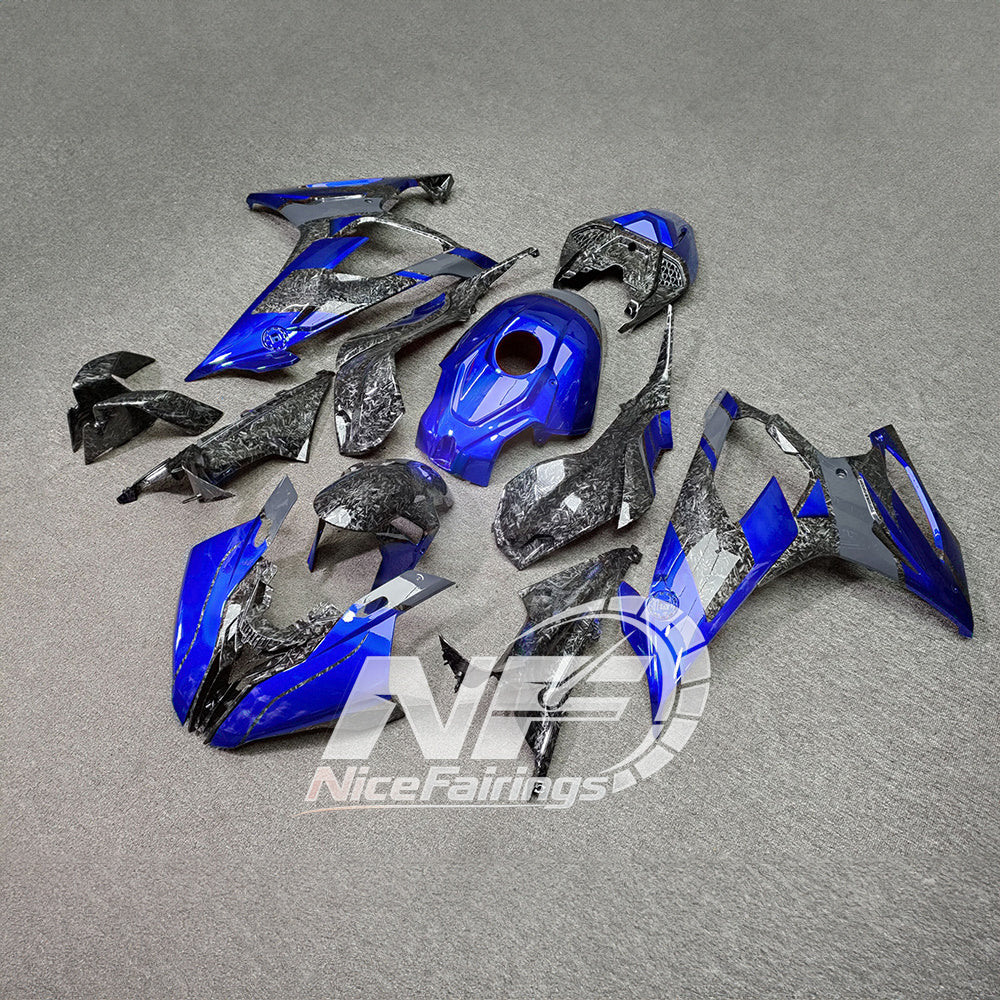 For BMW S1000RR 2019-2022 Blue Silver Elite Edition Custom Painted ABS Body Kit For Street Or Track | NiceFairings - side angle image