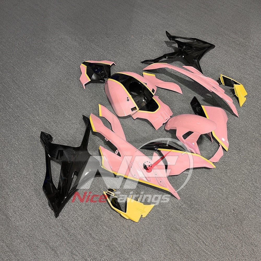 For BMW S1000RR 2023-2024 Red Black Motorcycle Fairing Kit with Aftermarket Body Panels | NiceFairings - side angle image