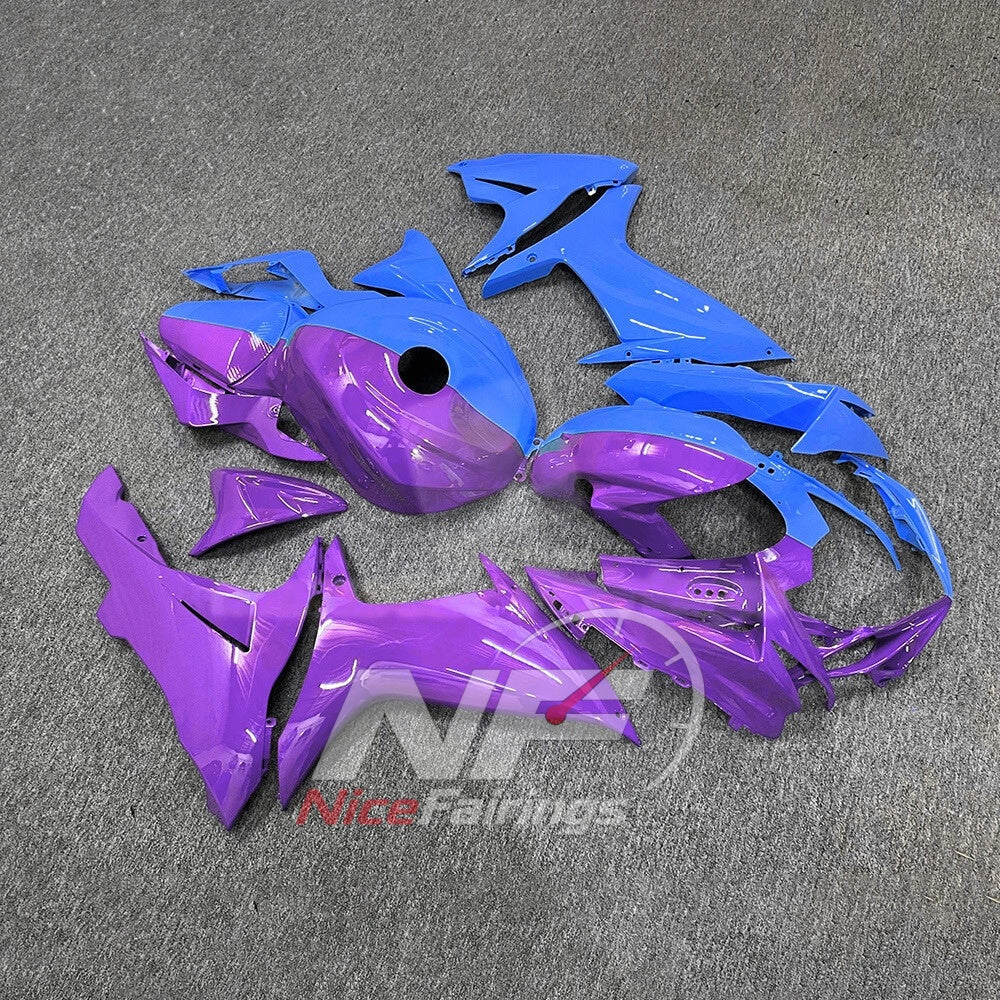 For Suzuki GSXR600 GSXR750 K11 2011-2016 ABS Body Kit Blue Purple Street Track Fairings | NiceFairings - side angle image