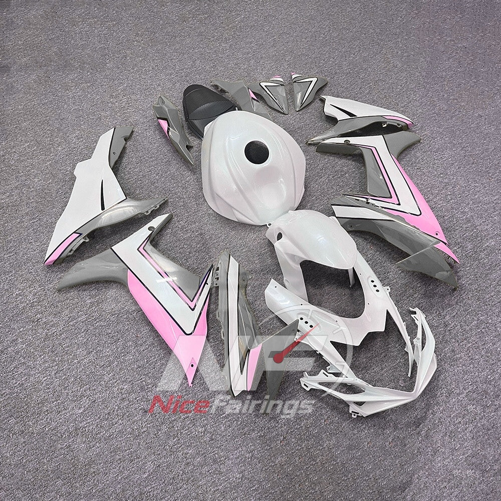 For Suzuki GSXR600 GSXR750 K11 2011-2016 ABS Body Kit White Black Street Track Fairings | NiceFairings - side angle image